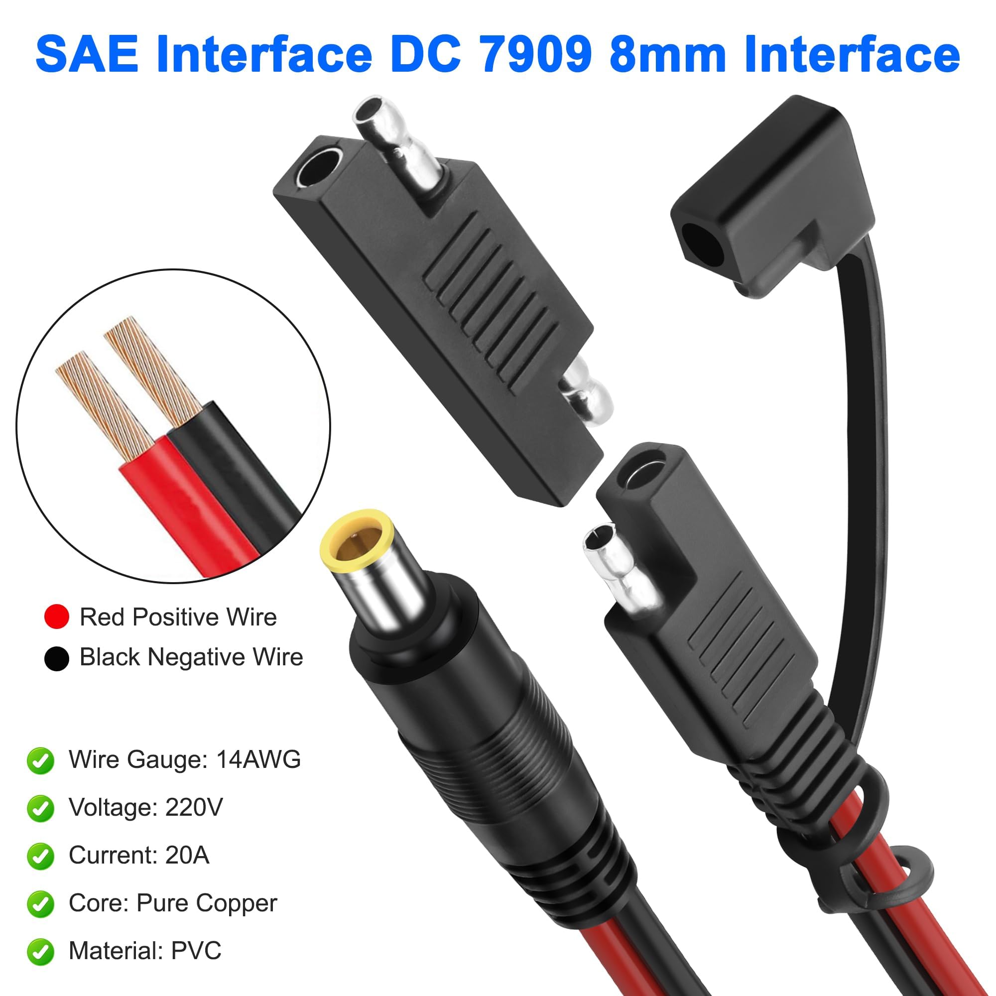 ぱんさん専用になります Amazon.co.jp: XMSJSIY 14AWG SAE - DC 7909 8mm 延長ケーブル SAE極性