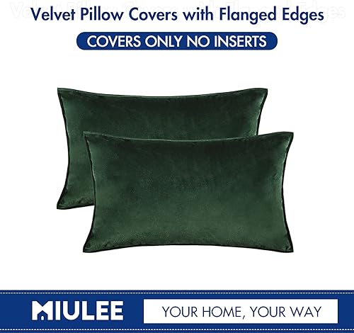 Miniatura 7 de MIULEE - Paquete de 2 fundas de almohada decorativas de terciopelo suave, fundas de cojín cuadradas sólidas para sofá, dormitorio y automóvil, 12 x