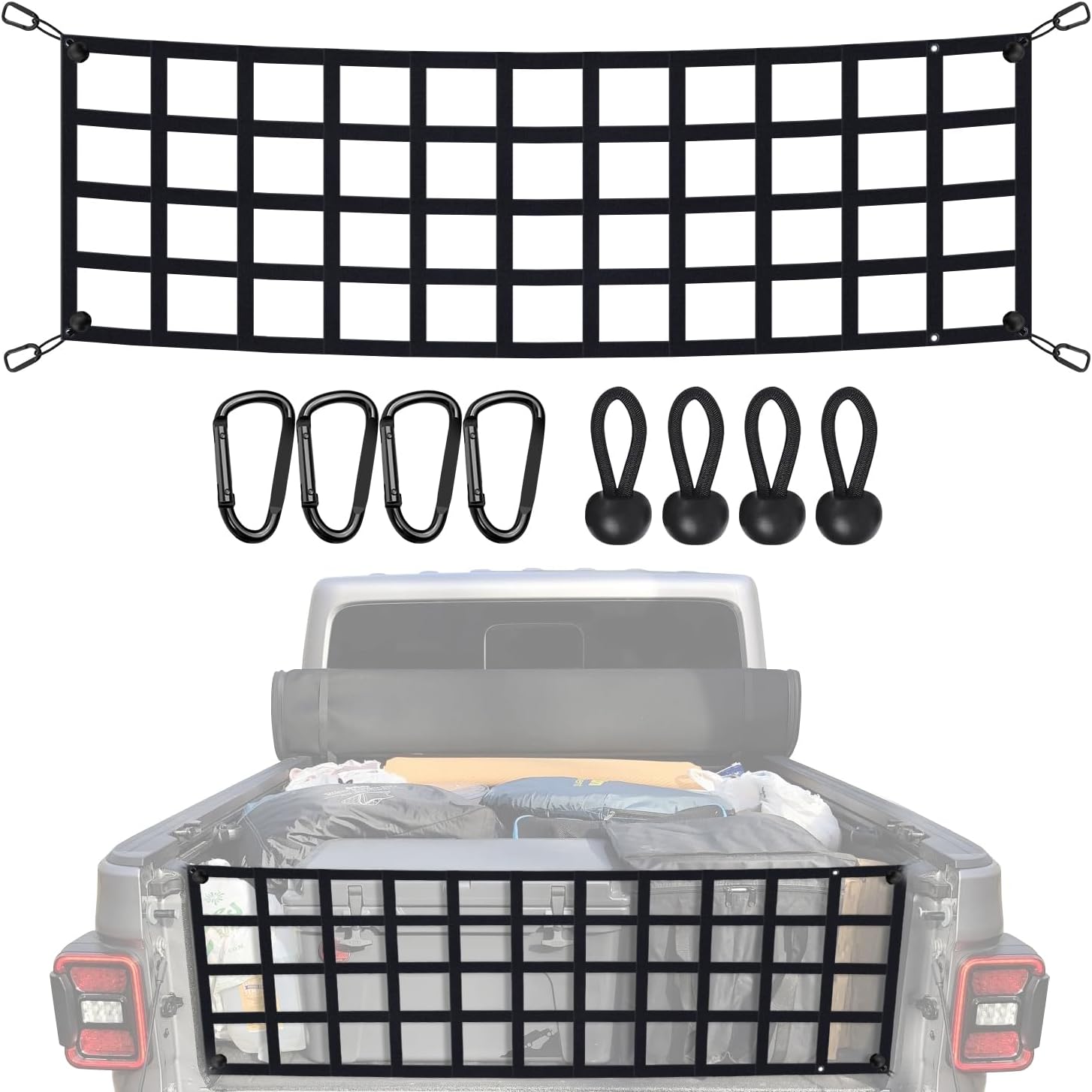 Tailgate Net for Most Mid Size Truck Cargo Net Compatible