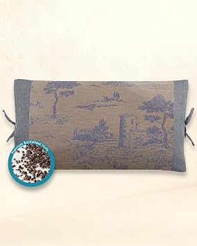 Adjustable Buckwheat Pillows for Sleeping, Breathable Cool Neck Pillow for Bed with Buckwheat Hulls, Cervical Support Thin Pillow for Neck Pain with Dual-Layer Pillowcase, 13"x22" Brown