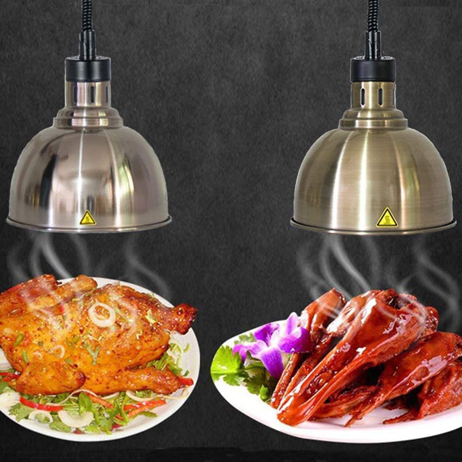 Lámpara Colgante de Calor para Alimentos, Altura Ajustable, Candelabro de Preservación del Calor para Alimentos de Buffet, Calentador de Alimentos con Pantalla de 29 cm