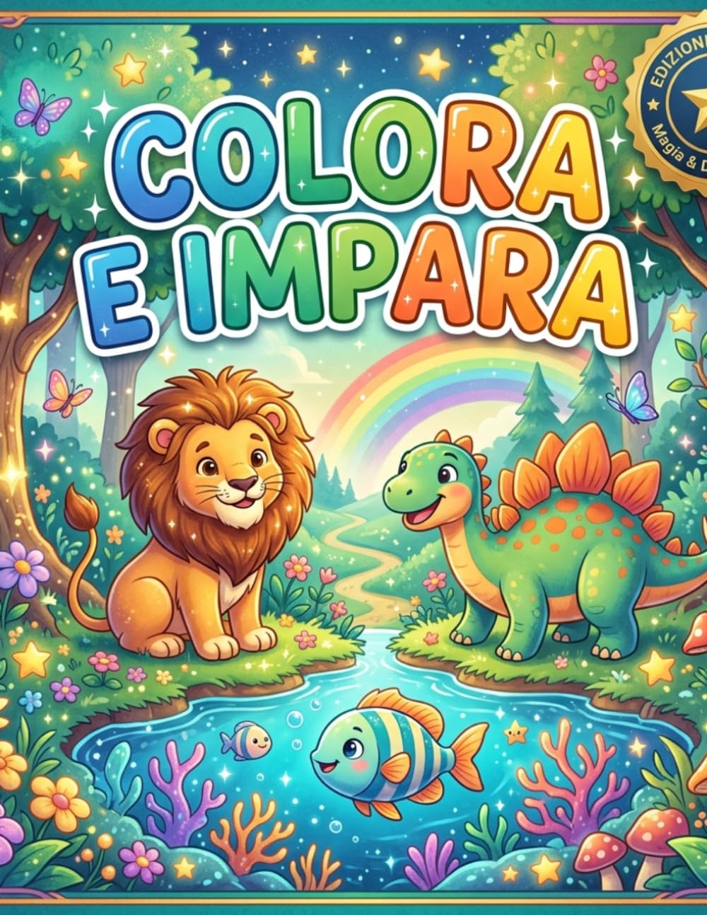 Colora e Impara - Edizione Premium: : Disegni, Quiz e Curiosità (La Fattoria, Lo Spazio, Dinosauri e Magia)