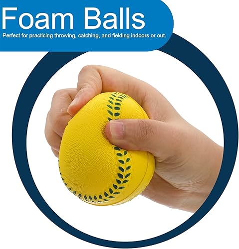 Miniatura 3 de Tebery Paquete de 12 pelotas de béisbol de espuma suave para niños, bolas de espuma de tamaño oficial, entrenamiento de béisbol, perfectas para