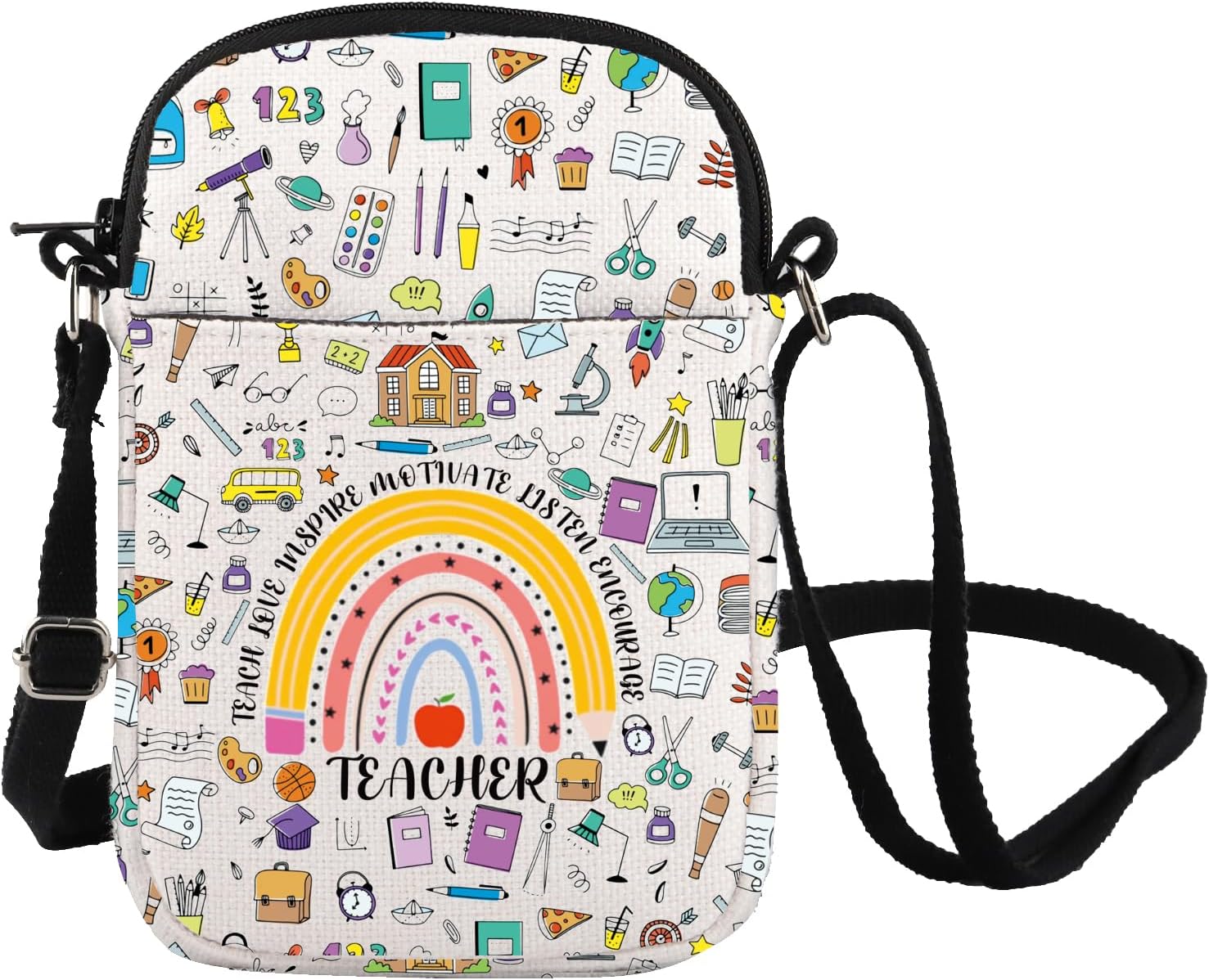 FOTAP Teacher Crossbody Bag Teaching Assistant Gift Teacher’s Day Gift Teacher Appreciation Messenger Bag