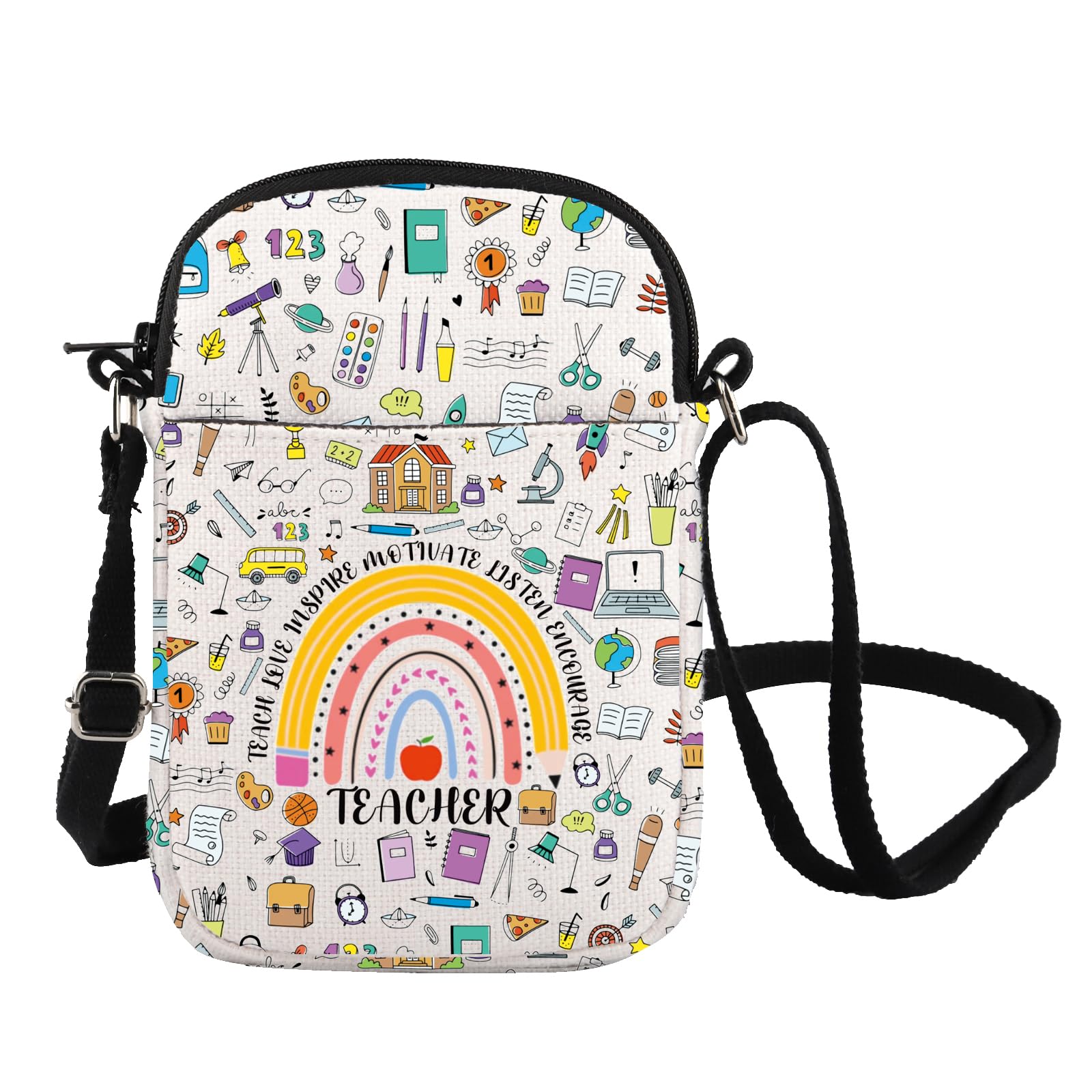 FOTAP Teacher Crossbody Bag Teaching Assistant Gift Teachers Day Gift Teacher Appreciation Messenger Bag
