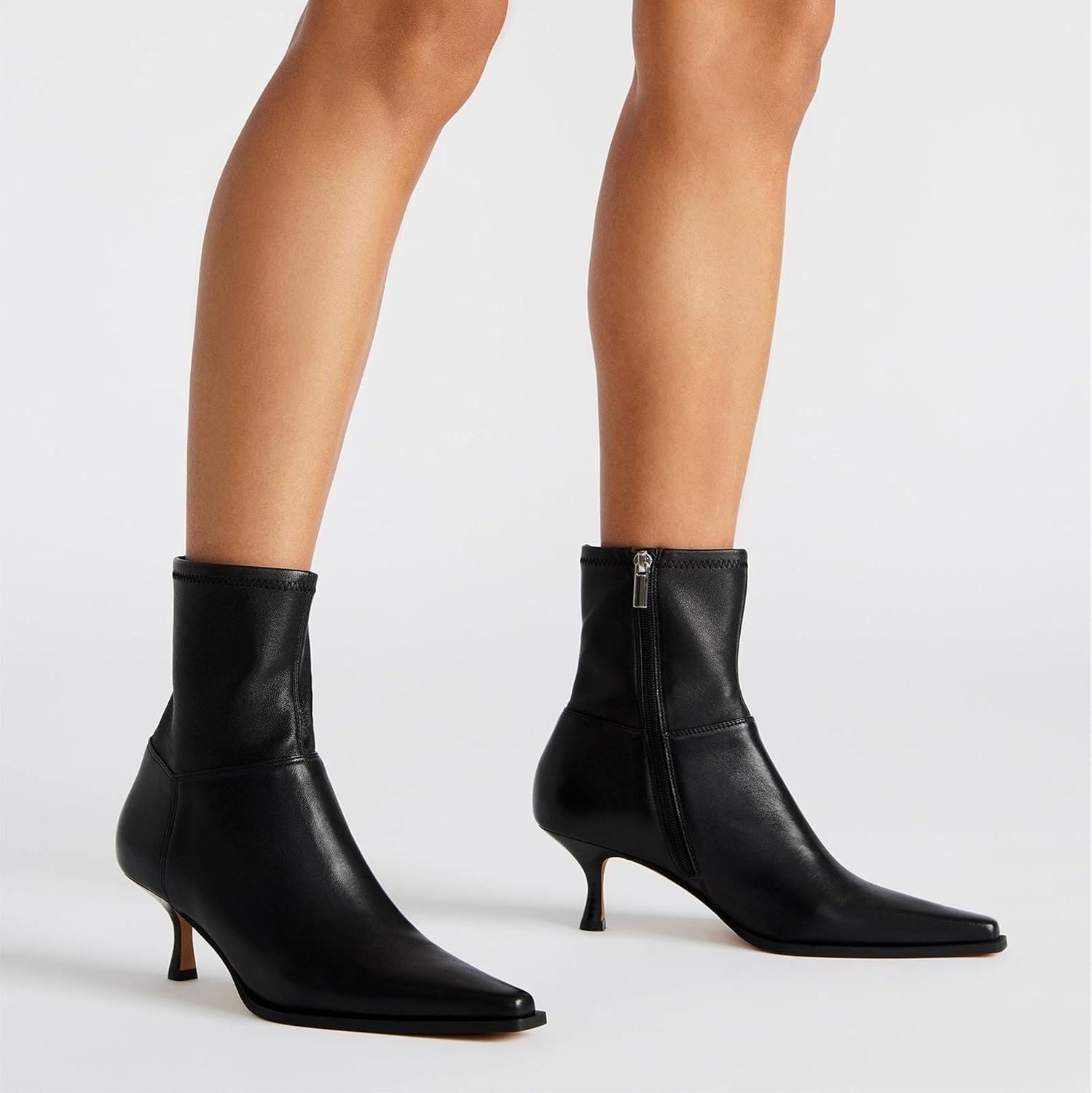 Goiphrri Women's Ankle Boots - Stiletto High Heel, Pointed Toe, Short, Side Zipper, Dress Boots - Elastic, Fashion, Trendy - Image 2