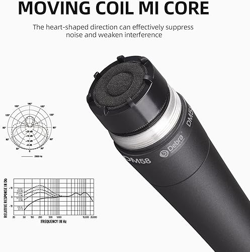 Miniatura 2 de D Debra Micrófono dinámico con cable, micrófono de mano vocal dinámico cardioide con clips de micrófono, adecuado para altavoces, máquina de canto