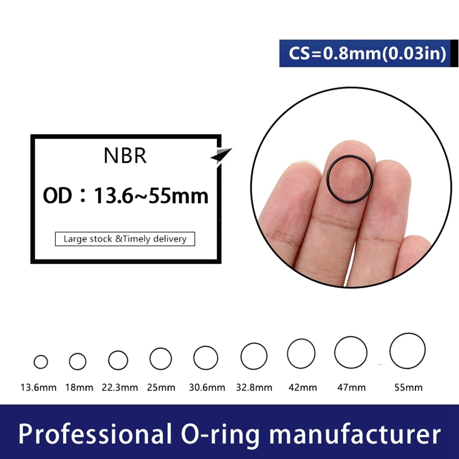Guarnizione O-ring In Gomma Nitrile-butadiene Da 1/2 Pezzi - Foto 5