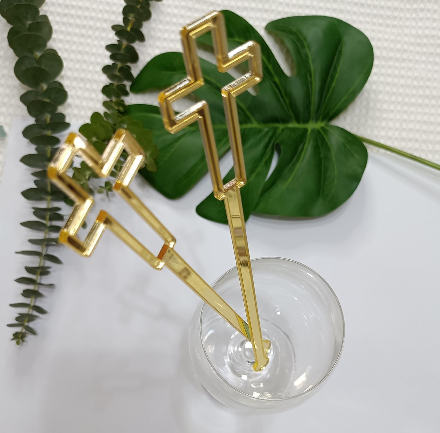 Cross Cocktail Stirrers Swizzle Stir Stick,20pcs of Drink Stirrers,Acrylic Stir Sticks for Baptism,First Communion Decorations (Gold Mirror)
