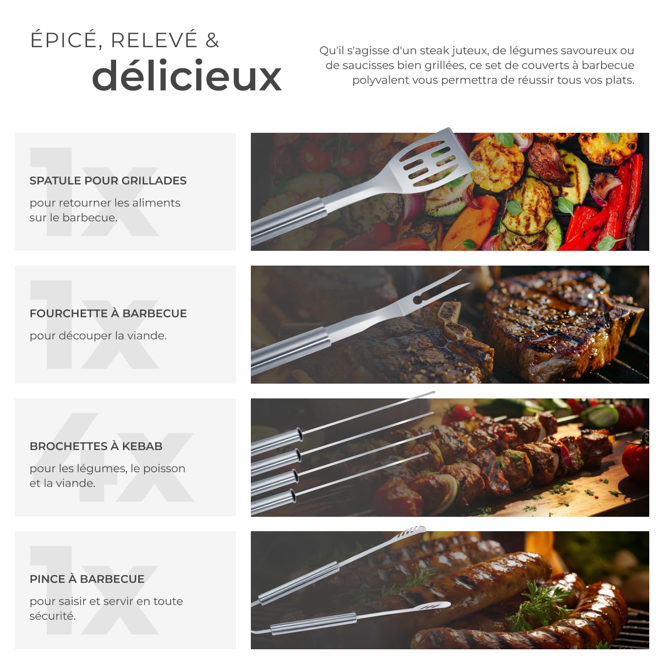 6 PCS Kit Barbecue Portable|Accessoires De Barbecue En Acier Inoxydable De Barbecue 82525682