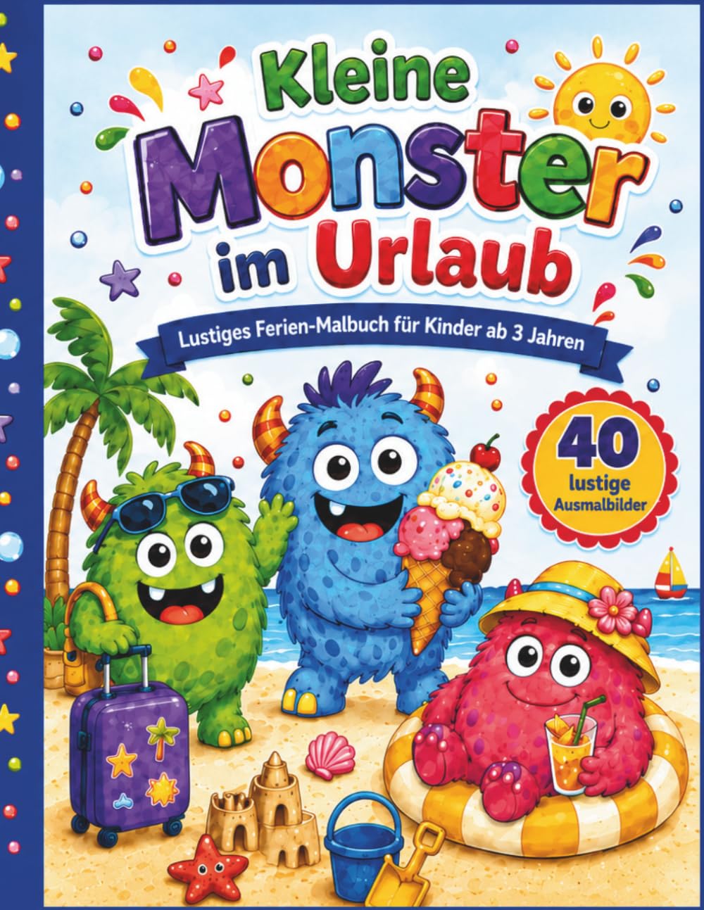 Kleine Monster im Urlaub: Lustiges Ferien-Malbuch für Kinder ab 3 Jahren