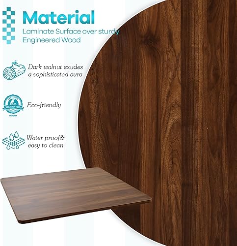 Miniatura 95 de Kaboon Mesa universal de 24 x 24 pulgadas, paquete de 2, solo encimera reversible de melamina, uso doméstico o comercial en interiores, 1 pulgada