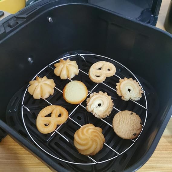 6/7/8 Inch Cooking Rack Round Stainless Steel Baking And Cooling Steaming Rack,Round Air Fryer Rack,Fits Air Fryer/Stock Pot/Pressure Cooker/Round Cake Pan (Six-inch)