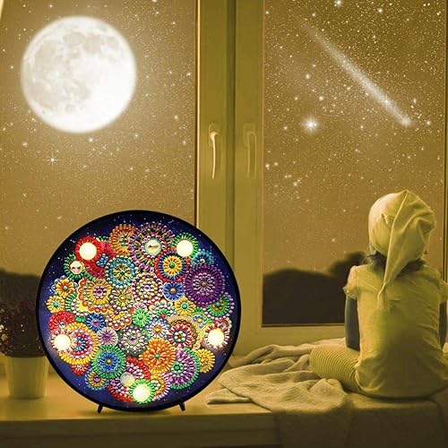 Miniatura 4 de Luces nocturnas LED con pintura de diamante, kit completo de dibujo de cristal, lámpara de noche, manualidades, decoración del hogar, luces