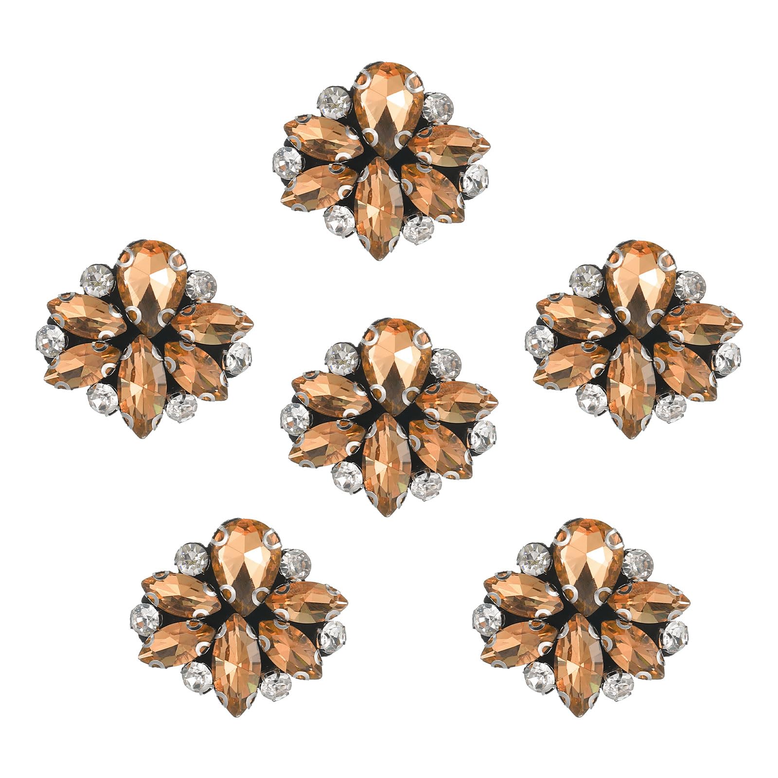 Écussons en perles orange clair de qualité couture pour embellir vos créations