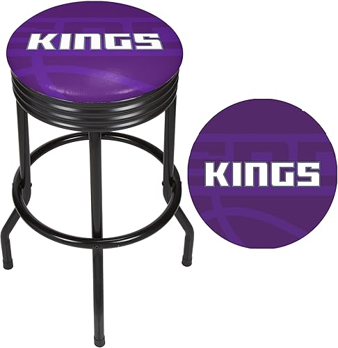 Miniatura 2 de Trademark Gameroom NBA1006-SK2 NBA Taburete de bar acanalado negro - Fade - Sacramento Kings