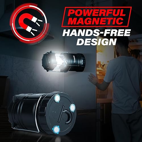 Miniatura 3 de Paquete de 4 faroles solares para campamento, luces LED recargables