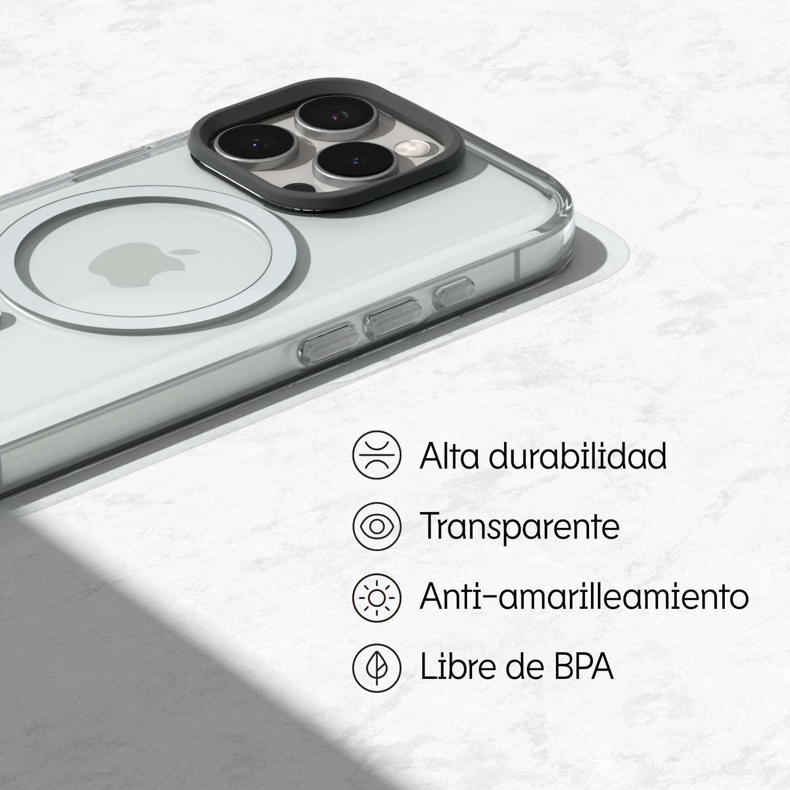 RHINOSHIELD Funda Clear Apta para MagSafe e iPhone 16 Pro | Fuerza magnética superior, tecnología antiamarilleamiento, alta claridad, resistente a golpes y grado militar.