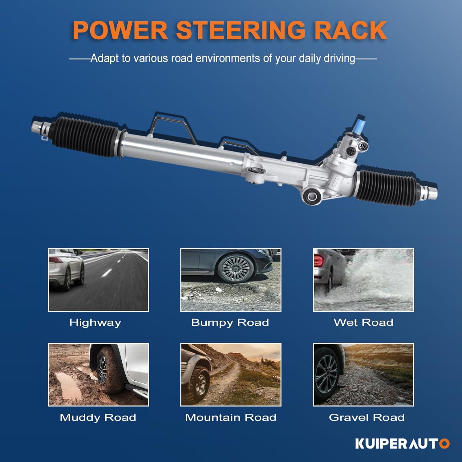 KUIPERAUTO Complete Power Steering Rack and Pinion Assembly Compatible for 1996-2002 Toyota 4Runner Compatible for 1995-2004 Toyota Tacoma 4WD Only Replacement 4420035013 44200-35042