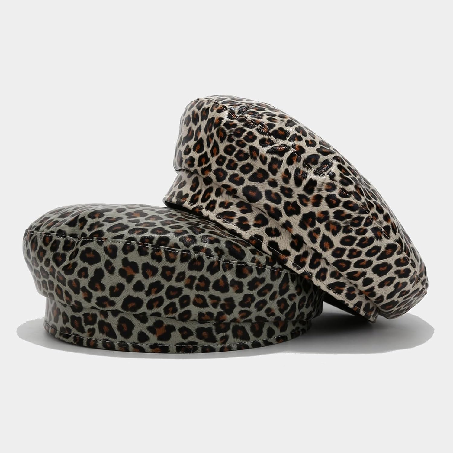Trendy Berets Unisex Headwear Accessory for Women Men Cabbie Hat for Driving Outdoor Leopard Print Hat