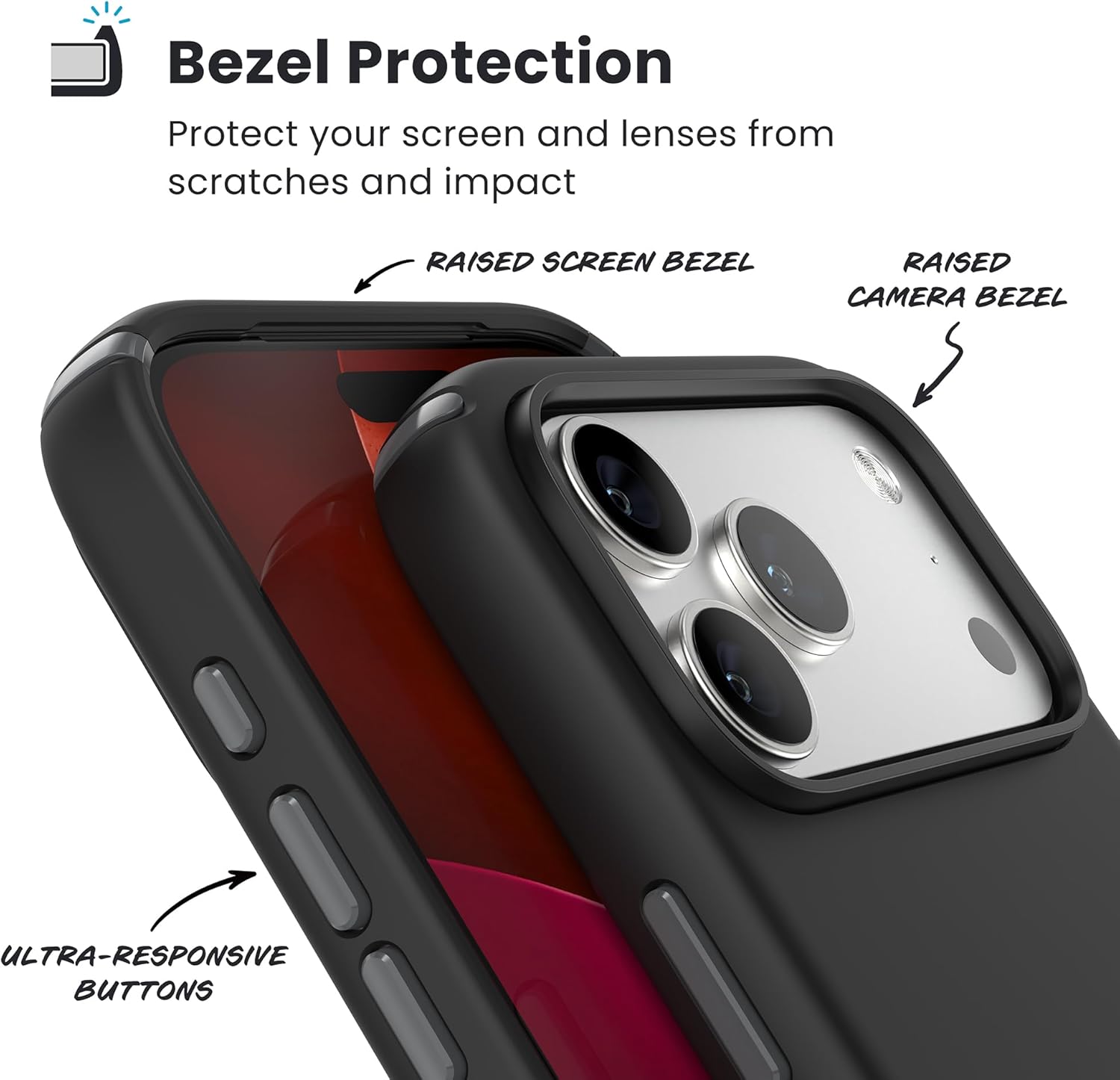 Speck PRESIDIO2 PRO for iPhone 17 Pro Max Case, MagSafe-Compatible, Slim Protective Case, Black/Slate Grey/White