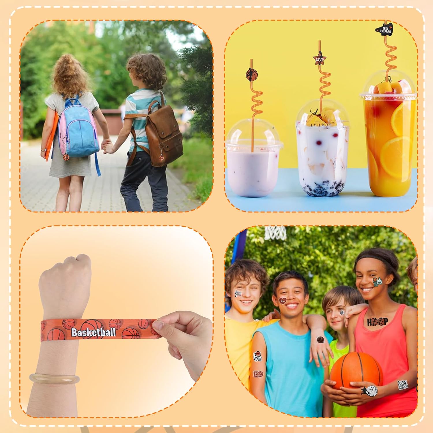 162 PCS Basketball Party Favors, Children 's Birthday Supplies, Team Gifts, Suitable Basketball party favors for 12, Basketball-Themed Decorations (Basketball) - Image 6