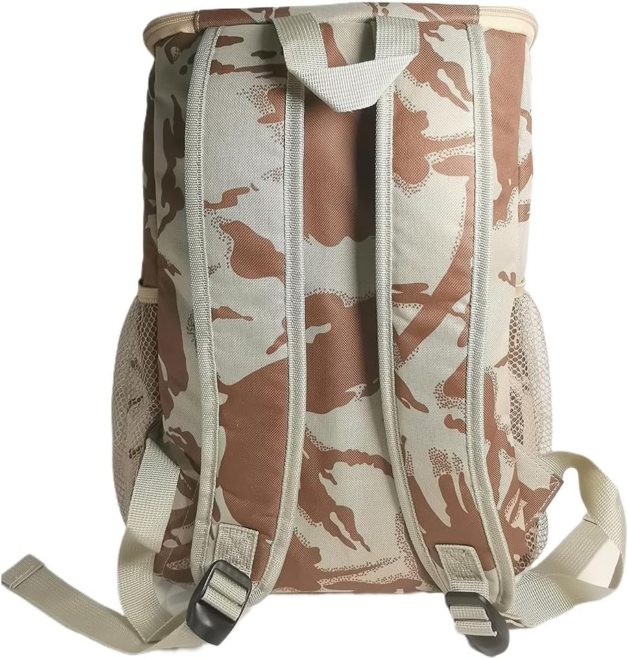 Camping Cooler Backpack Bag 25L, Insulated Picnic Camo Tactical Lunch Box, Leakproof Lightweight Thermal Backpack, Outdoor BBQ Food Drink Ice Cooling Bag for Men Women