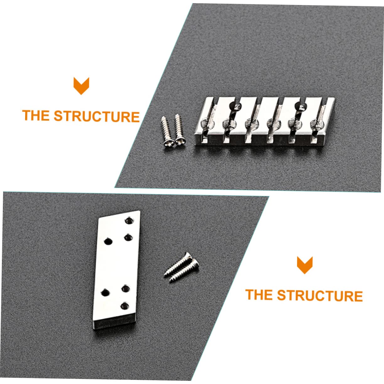 Toyvian 2stücke Headless Guitar Bridge Vintage Style Mit String Lock Bass Saiten Schräg Hochwertige Gitarren-zubehörteile Für Musiker Und Bands