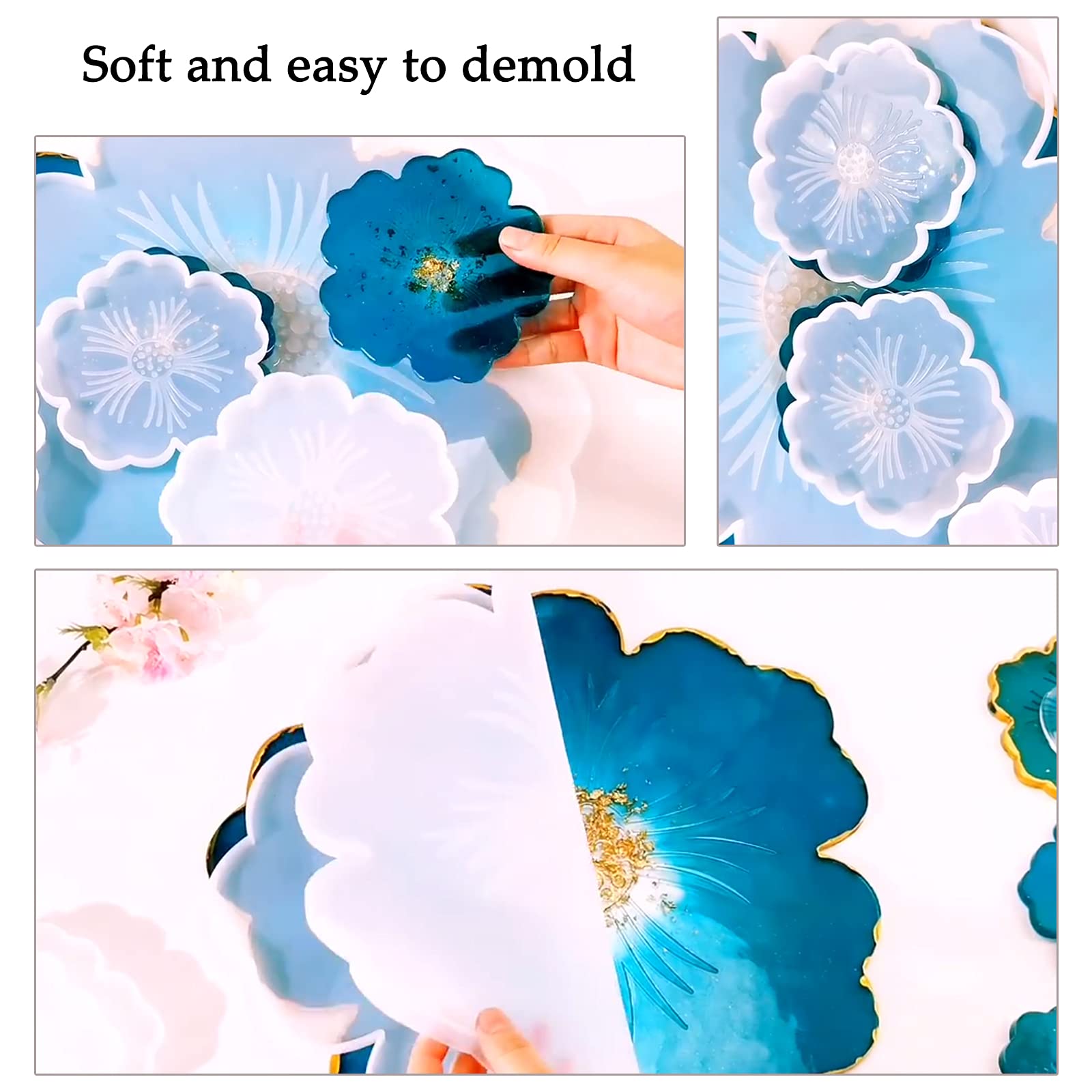 JS MOLD Dessous De Verre En Forme De Plume En Résine époxy, Moule à Plumes, Moule Créatif En Silicone, Résine époxy, Moules En Silicone Pour Assiettes