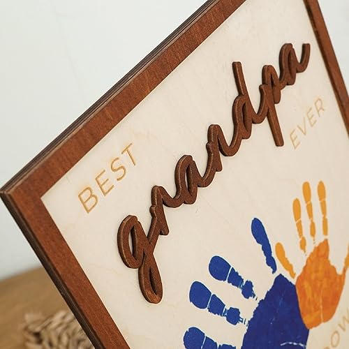 Miniatura 4 de Letrero personalizado con impresión a mano para papá, regalo de cumpleaños para padre, placa de madera, nombre de la familia, marco grabado para el