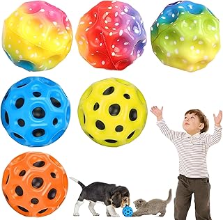 كرات استرو جامب، عبوة من 6 قطع، كرة سماء، كرات قمر، كرة فضاء متعددة الألوان 7 سم، لعب تفاعلي لتخفيف التوتر للأطفال بالأماكن الخارجية والمنزل من زيكسيفان