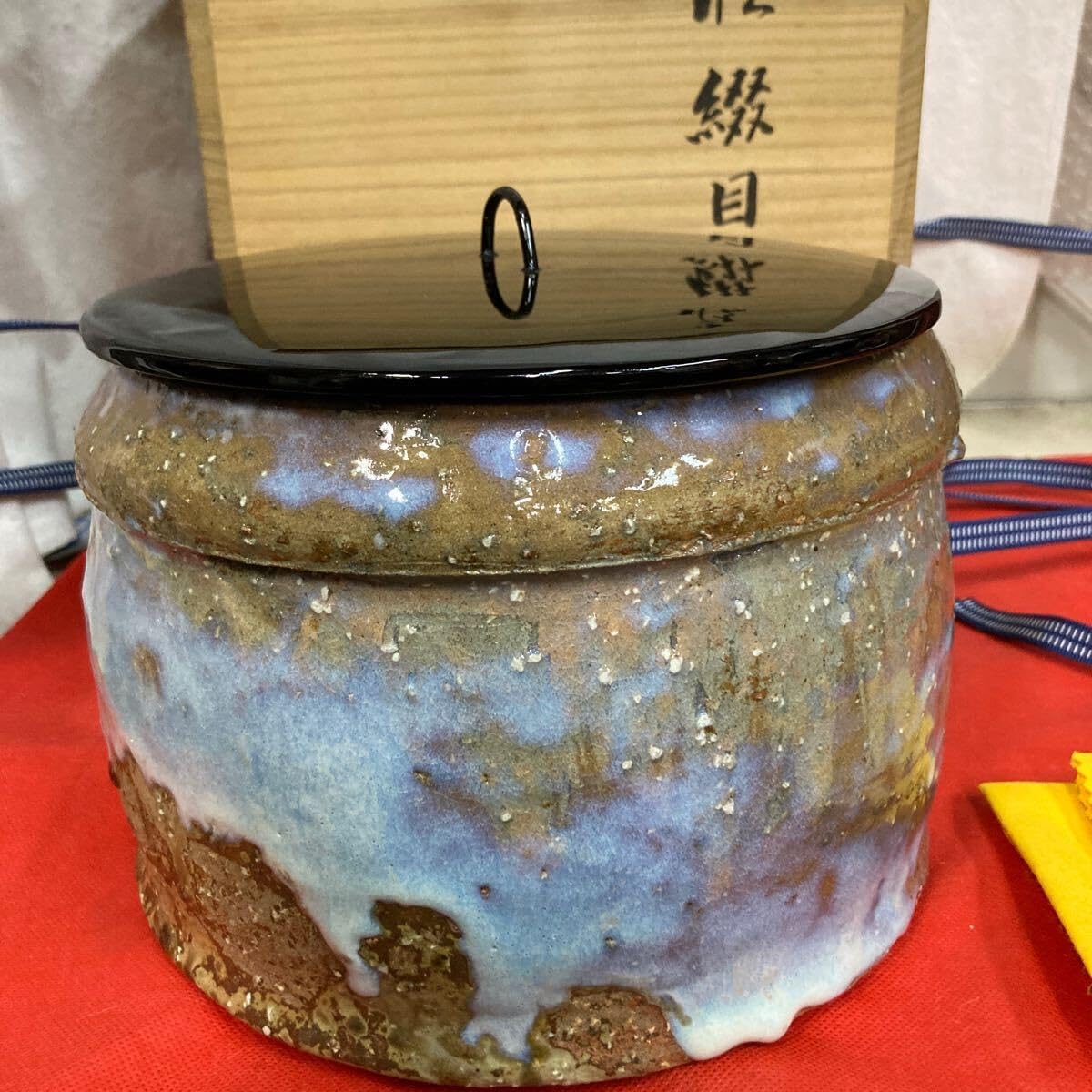 萩焼 水指 茶道具 茶道具 水指 水差し お月見 萩焼 古萩 月うさぎ 山本太仙作 萩