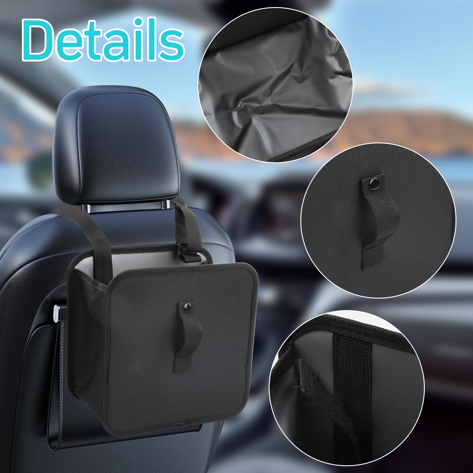 Pattumiera per auto, in pelle, contenitore magnetico per la