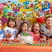 Vista 6 de Zenon Farm Birthday Decorations, Farm Themed Party Supplies Include Happy Birthday Banner, Cake Topper and Cupcake Toppers, Balloons for Kids Party
