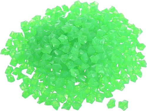 MECCANIXITY 500 piedras brillantes de 8 a 0.394 in brillantes para decoración en la oscuridad, piedras luminosas, decoración de bricolaje verde