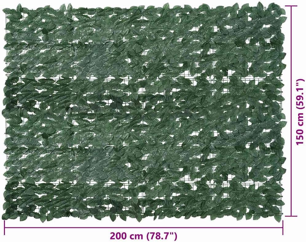 Dark Green Polyethylene Fabric Balcony Screen 157.5 x 29.5 in, 4-Piece Privacy Fence with Durable Weather-Resistant Construction for Outdoor Patio and Garden Decoration, Easy