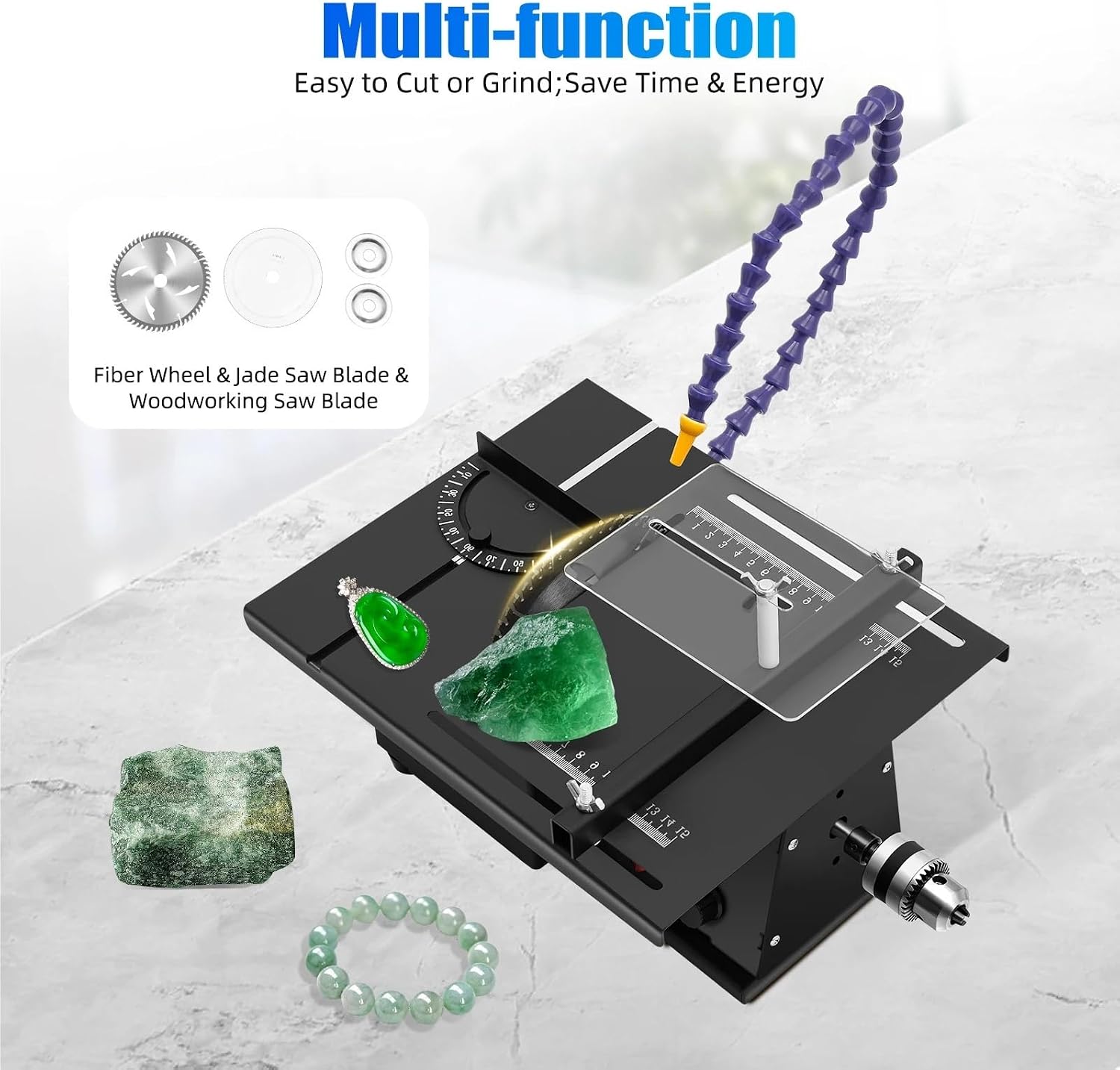 Faceting Machine, Jade Table Saw, Infinitely Adjustable Speed for Hardware Jewelry Shop Factory Warehouse Cutting Grinding Polishing DIY Making