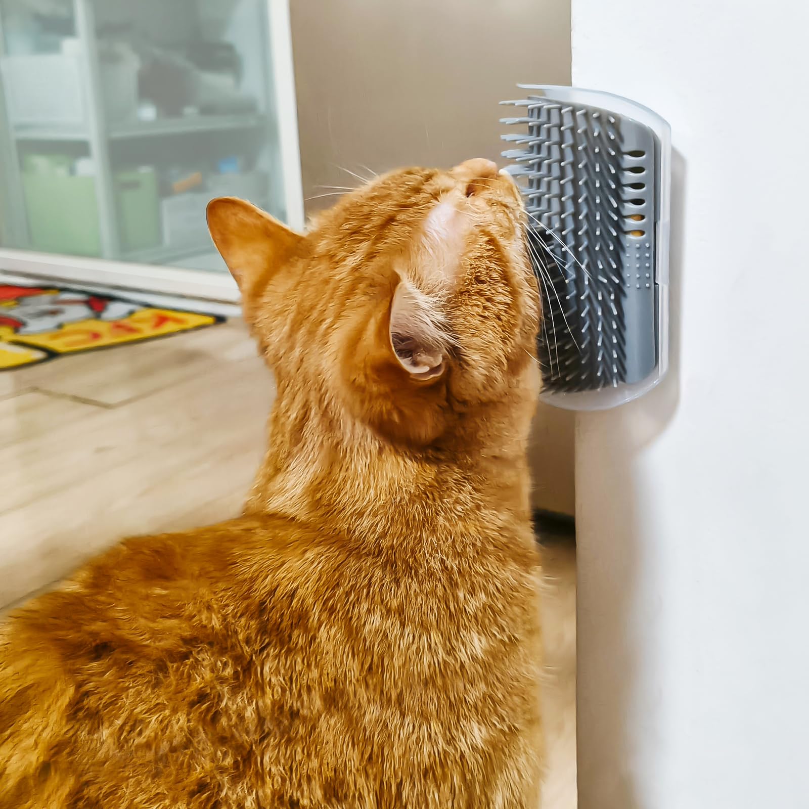 2 Pack Cat Corner Scratcher, Soft Grooming Brush for Wall Corner, Massage Comb Scratcher for Cats and Dogs(Gray)