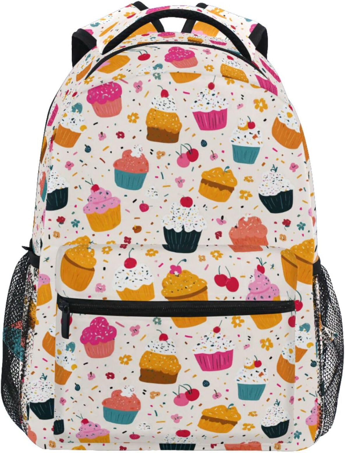 Backpack for School Donuts Macaron Cakes (5) 16" Kids Backpacks for Girls Boys Children Teens Bookbag for Age 6-16