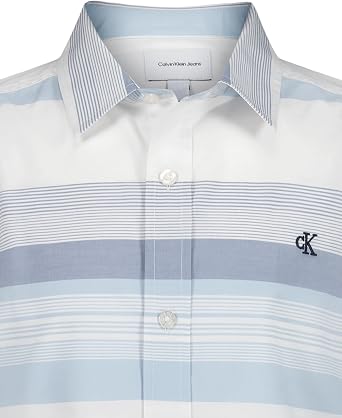 Calvin Klein Boys' Short Sleeve Woven Button-Down Shirt