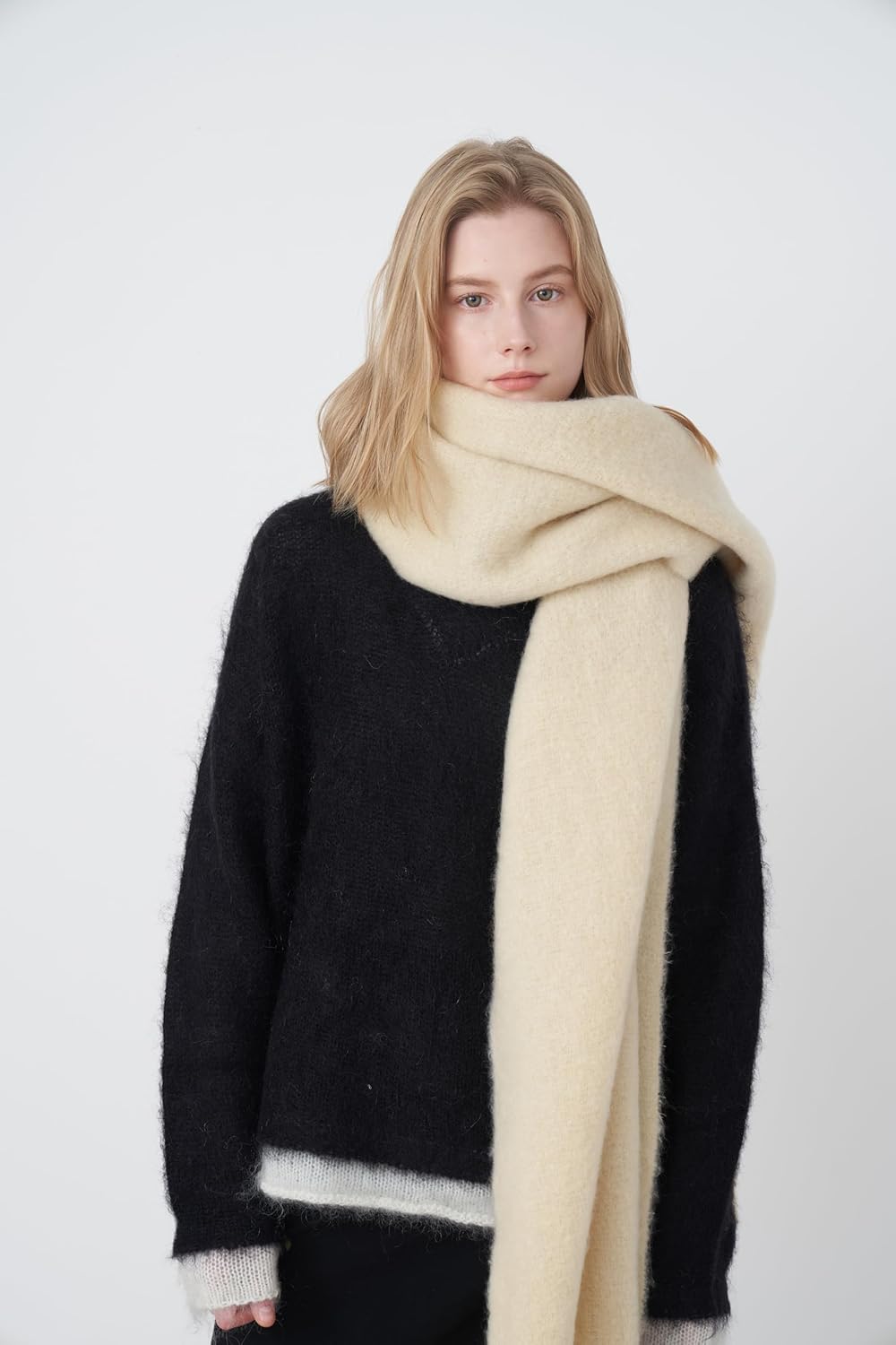 Chunky Scarf for Women Winter Oversized Thick Warm Tassel Scarves Cold Weather Large Blanket Soft Warm Shawl Wraps - Image 5