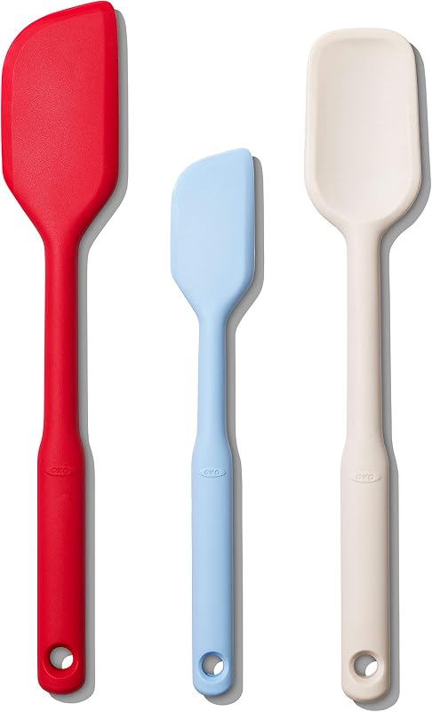 Juego de espátulas de silicona resistentes al calor Good Grips - 3 piezas, multicolor | Espátulas antiadherentes para hornear y cocinar, utensilios de cocina, aptas para lavavajillas, para raspar y recoger