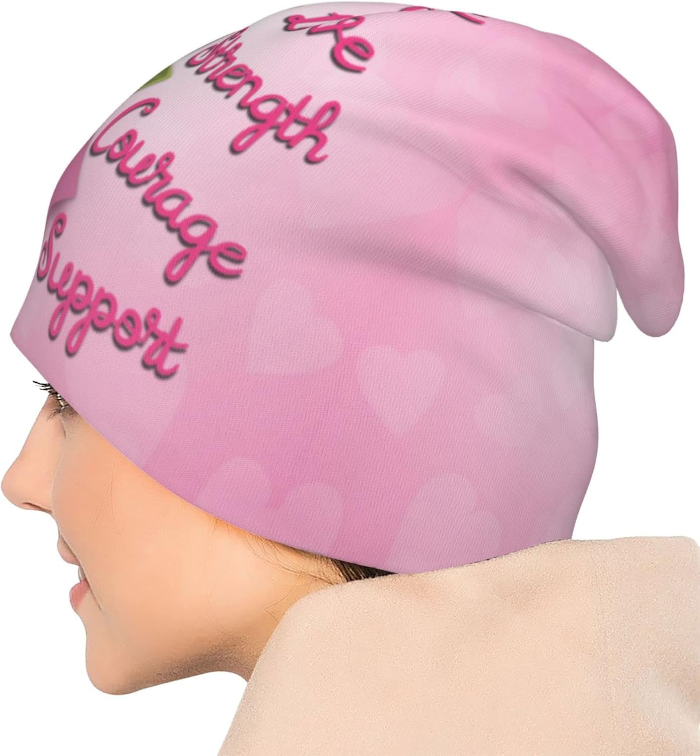 Breast Cancer Beanie Chemo Hat Cancer Headwear Knitted Hats Baggy Slouchy Scarf Cap for Adults Women Men - Image 6