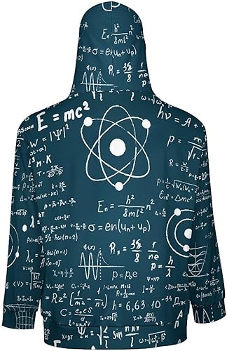 Miniatura 6 de Physical Mathematics Science Formula Men's Full-Zip Hoodies Casual Hooded Sweatshirt Lightweight Jacket Coat