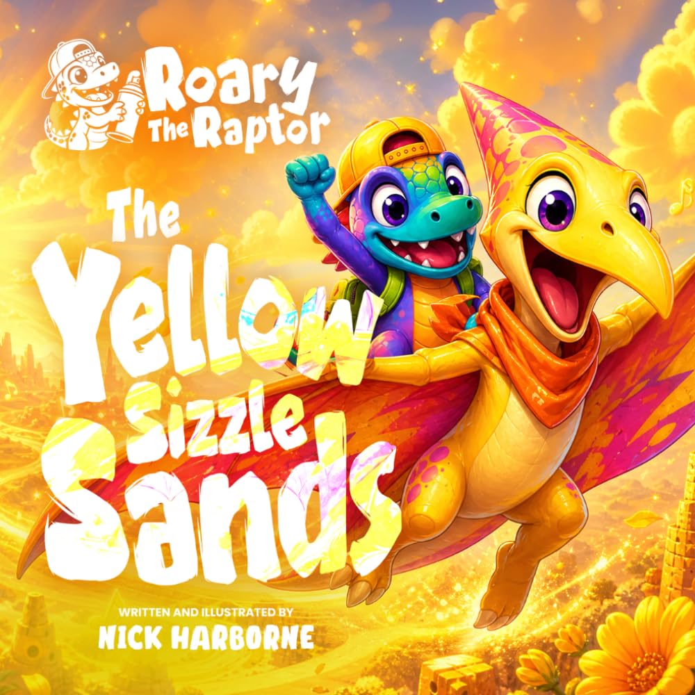 Roary the Raptor: The Yellow Sizzle Sands: A Funny Rhyming Dinosaur Adventure About Music, Creativity, and the Color Yellow (Roary The Raptor's Radical Color Adventures)
