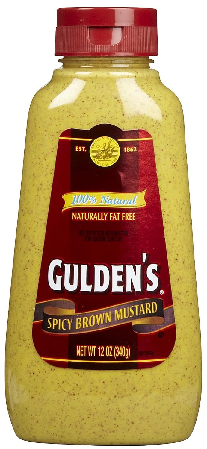 Guldens Squeeze Brown Mustard, 12 oz, 6 pk