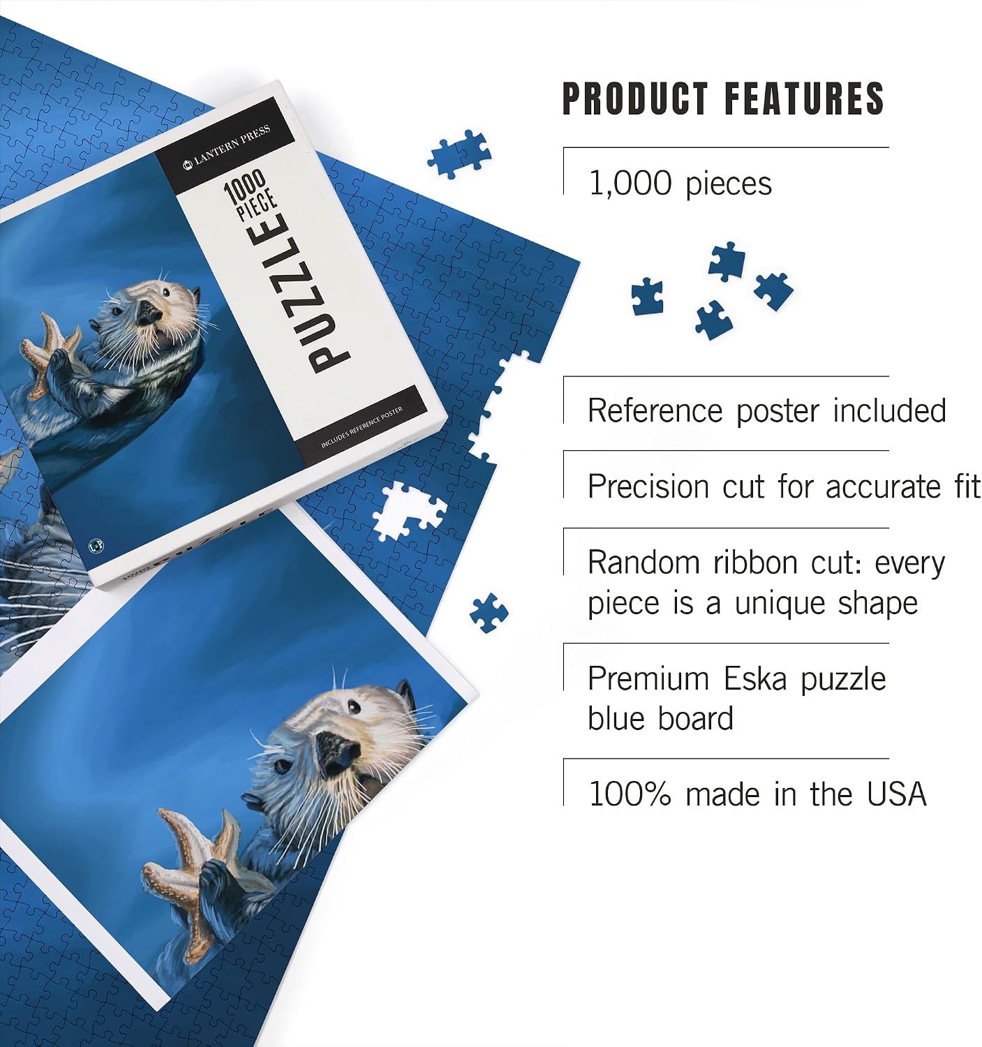 Sea Otter (1000 Piece Puzzle, Challenging Jigsaw Puzzle for Adults, Made in USA)