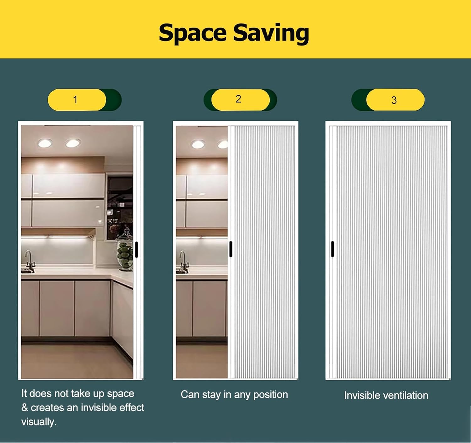 72CM Wide x 210CM High Black Foldable Interior Accordion Doors - Space-Saving Sliding Doors for Office, Closet & Hotel - Stylish Multifold Design