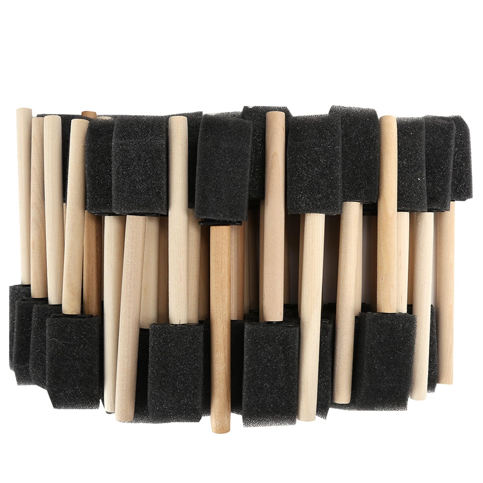 Respicefinem Foam Brushes Foam Brush 20. 0×16. 0×7. 50Pcs Foam Brush Sponge Wood Handle Paint Brush Drawing Graffiti Tools Foam Brush Set Sponge Brush Paint
