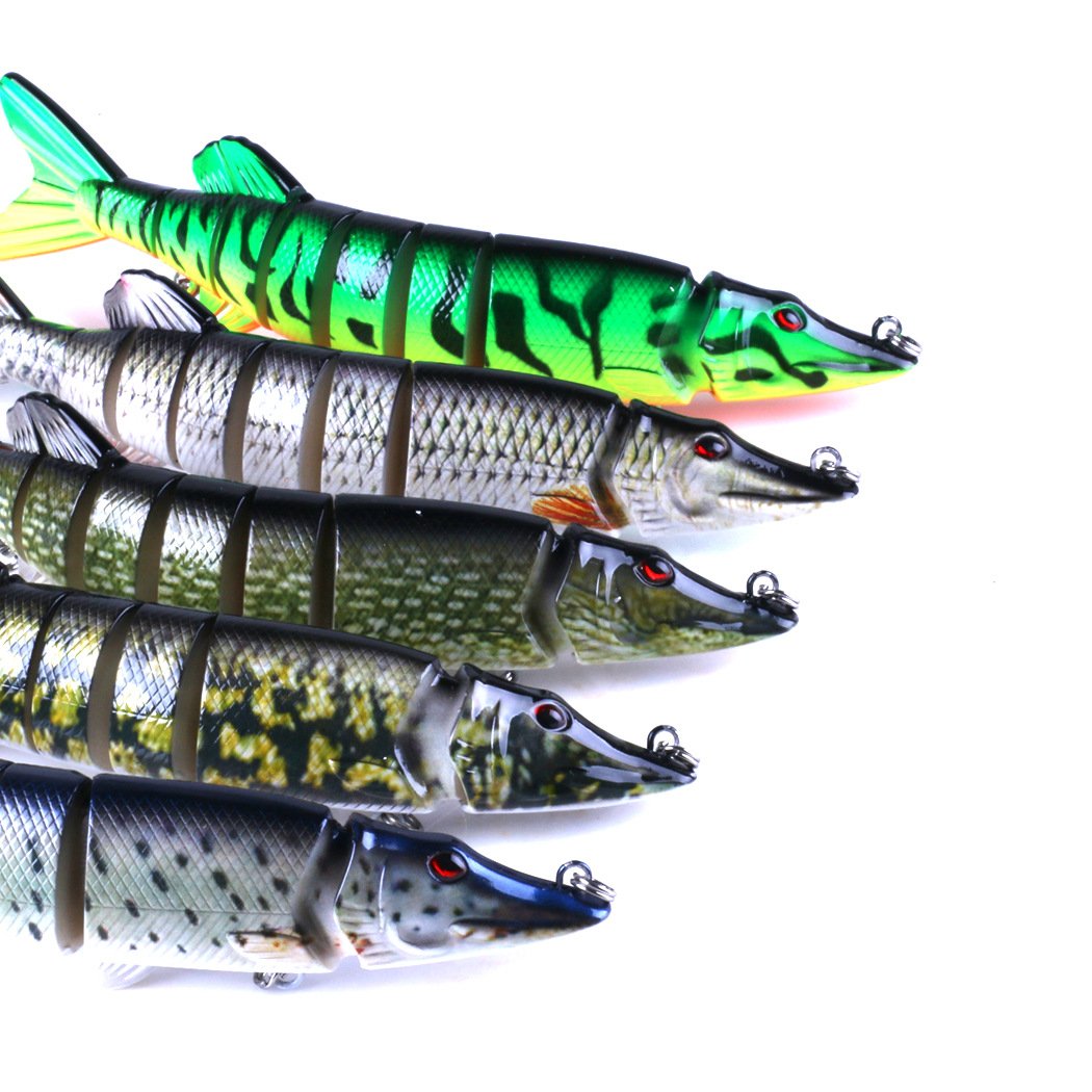 Przynęta korbowa, ryba wobler 5 szt. 20,5 cm/69 g wieloprzegubowa topwater realistyczna pstrąga przynęta do pływania z haczykami karp szczupak okonia narzędzie wędkarskie przynęty okoniowe